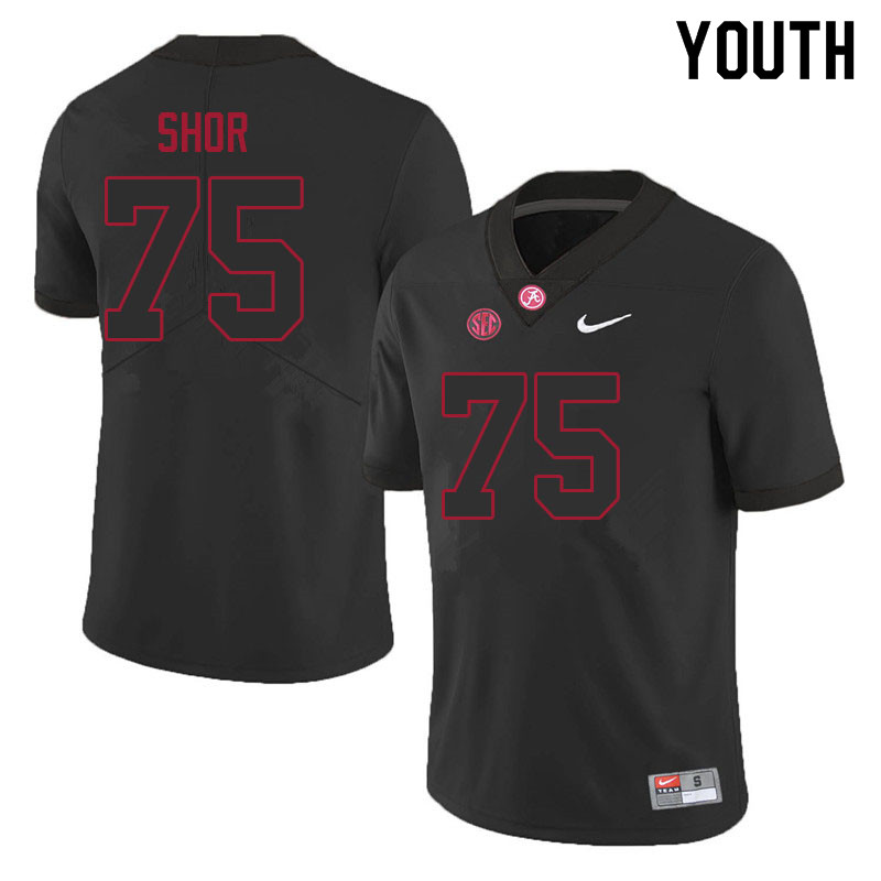 Youth #75 Dayne Shor Alabama Crimson Tide College Football Jerseys Sale-Black
